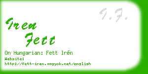 iren fett business card